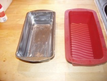 I use 2 small pans for smaller loafs. The one on the right is silicone so no need for butter.